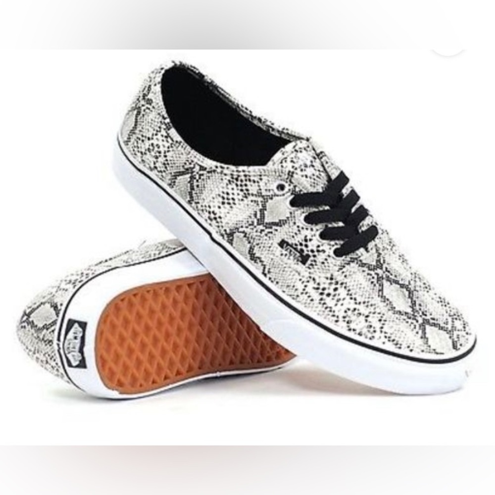 RARE Unisex Vans Authentic Silver Snakeskin Sneakers